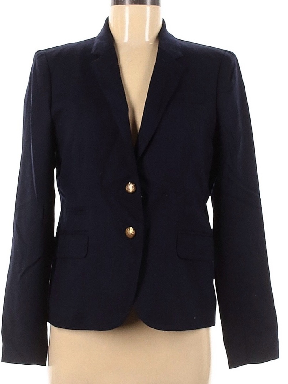 J. Crew Navy Two-Button Women's Blazer with Gold Buttons